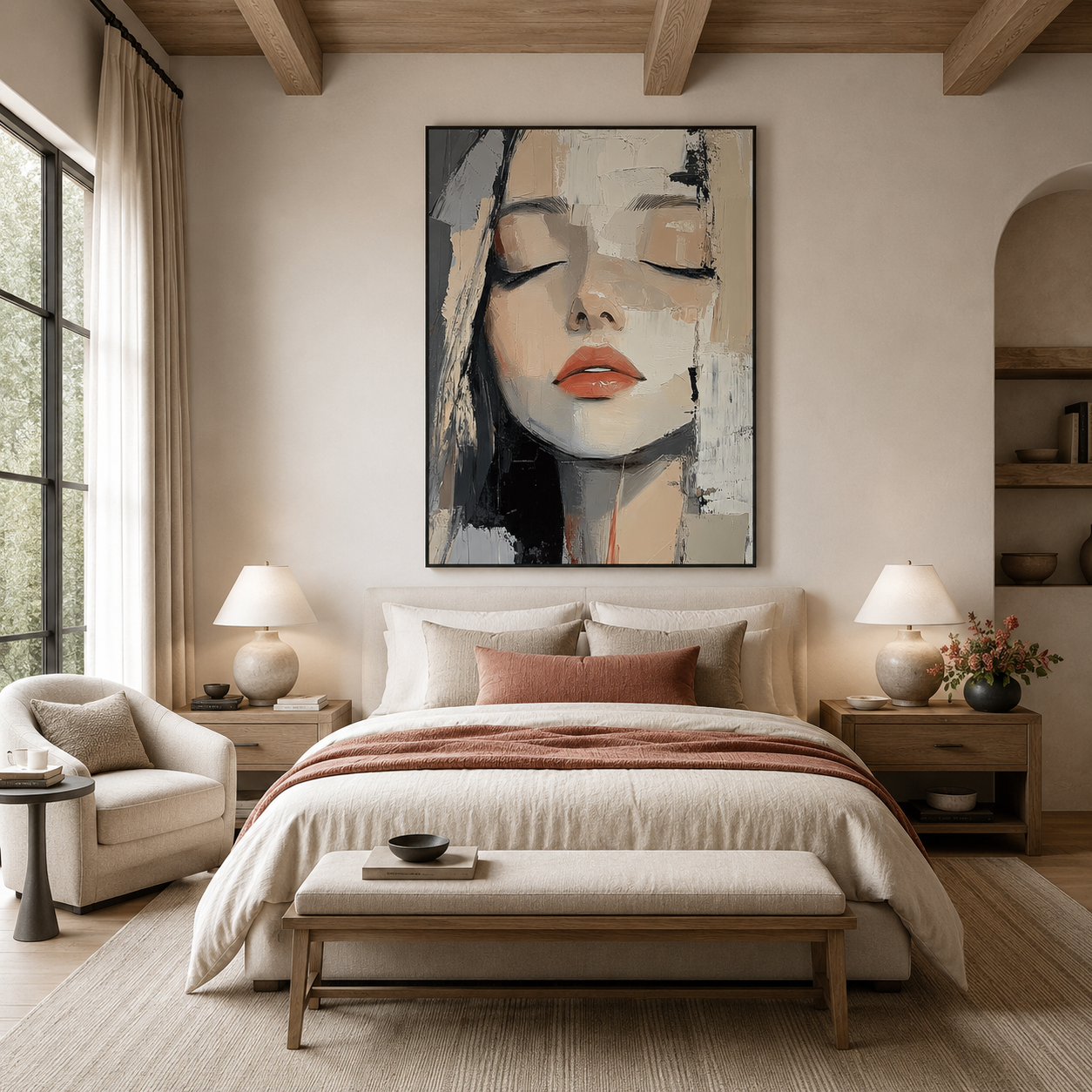 Quiet Muse-Abstract Woman Portrait Painting
