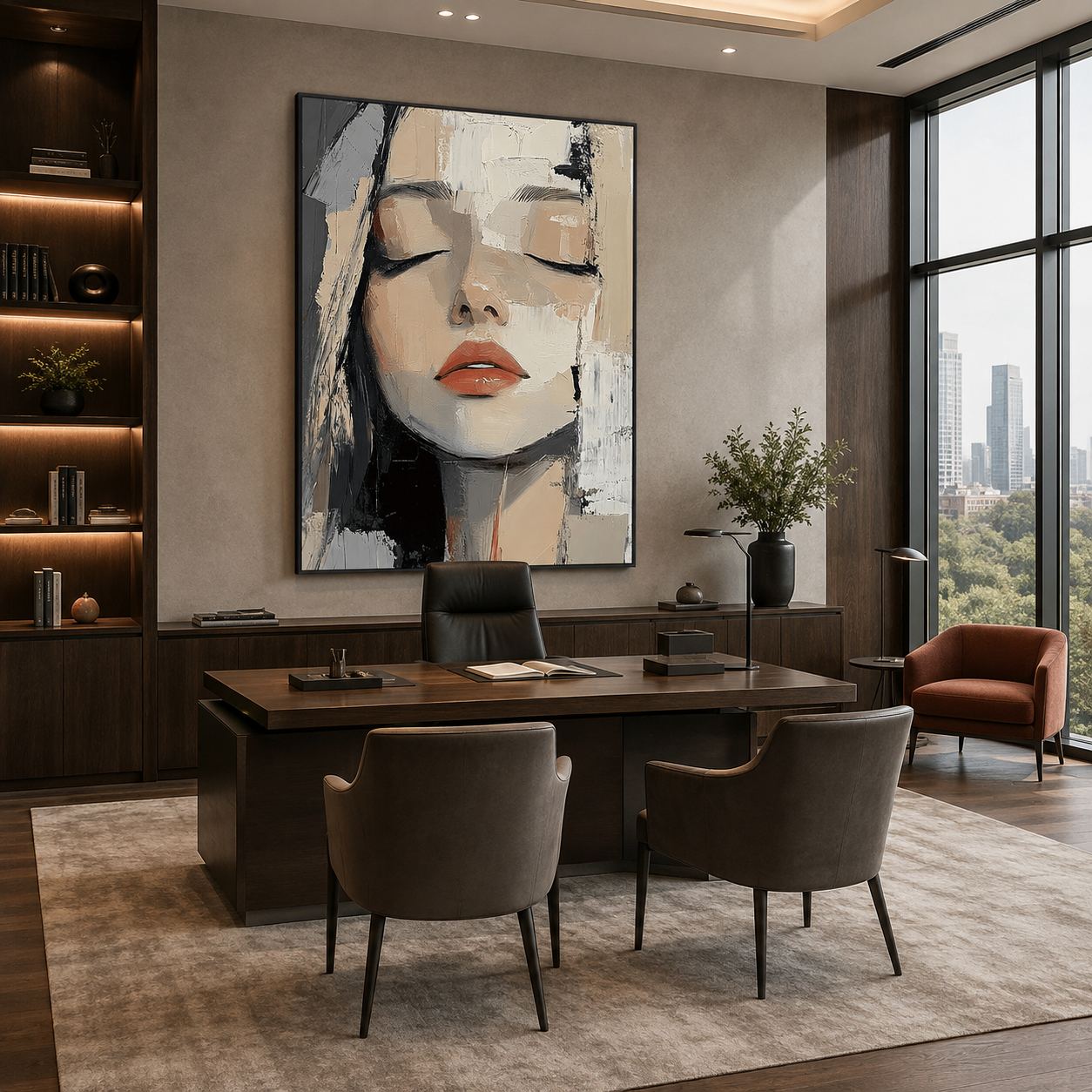 Quiet Muse-Abstract Woman Portrait Painting
