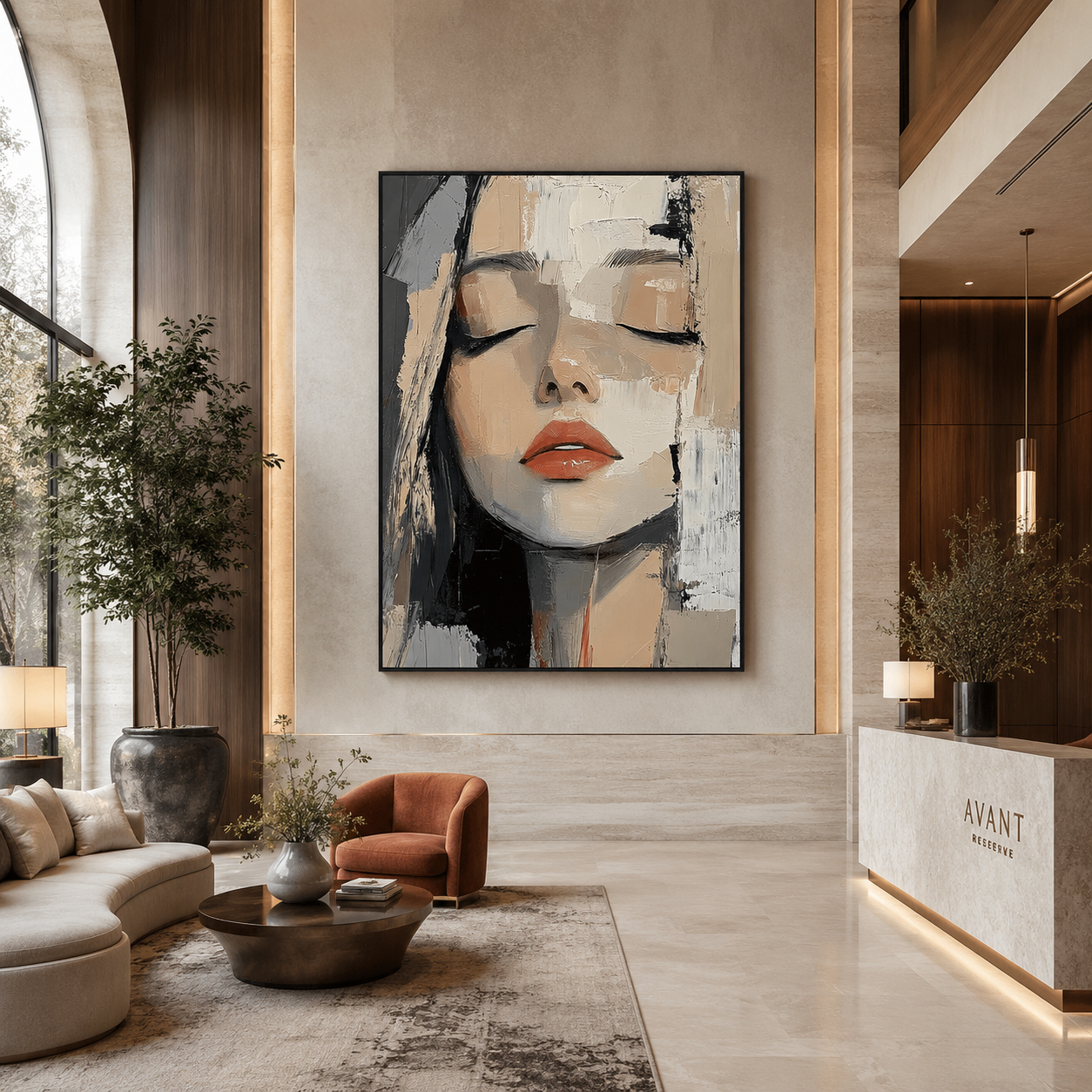 Quiet Muse-Abstract Woman Portrait Painting