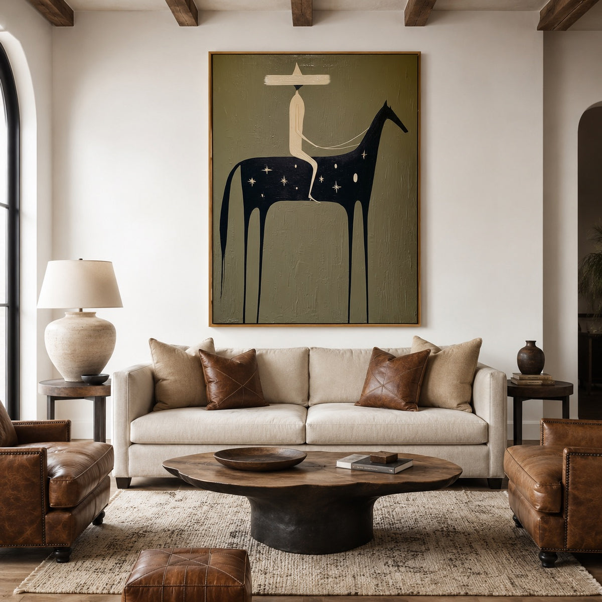 Starlit Rider-Celestial Horse Oil Painting