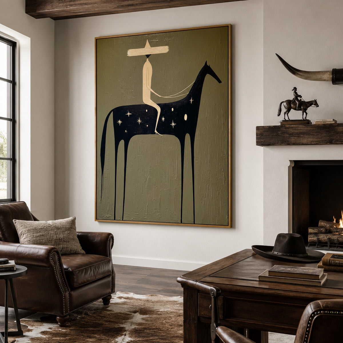 Starlit Rider-Celestial Horse Oil Painting