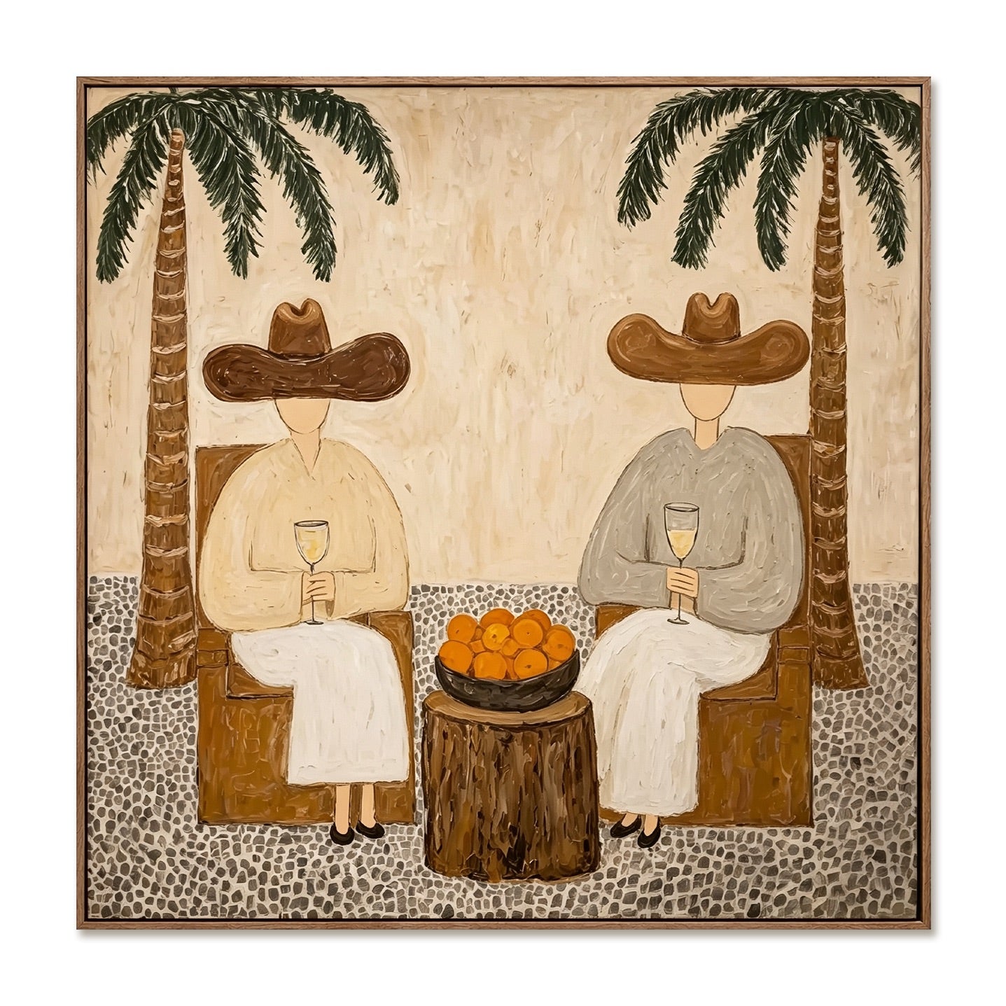 Palm Toast-Western Women Oil Painting