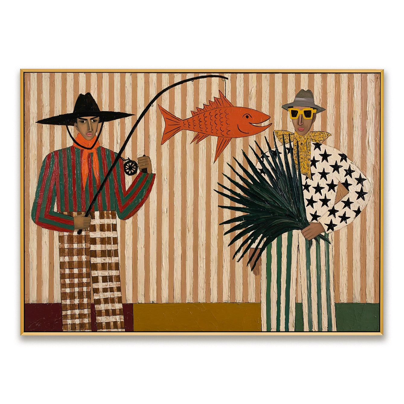 Desert Catch-Western Fishing Oil Painting