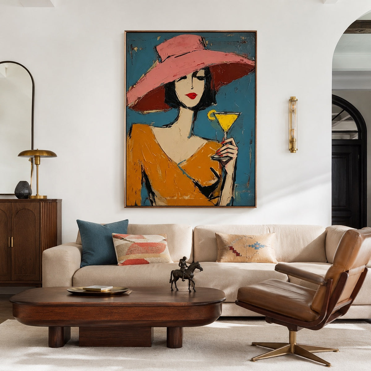 Rose Martini-Chic Woman Oil Painting