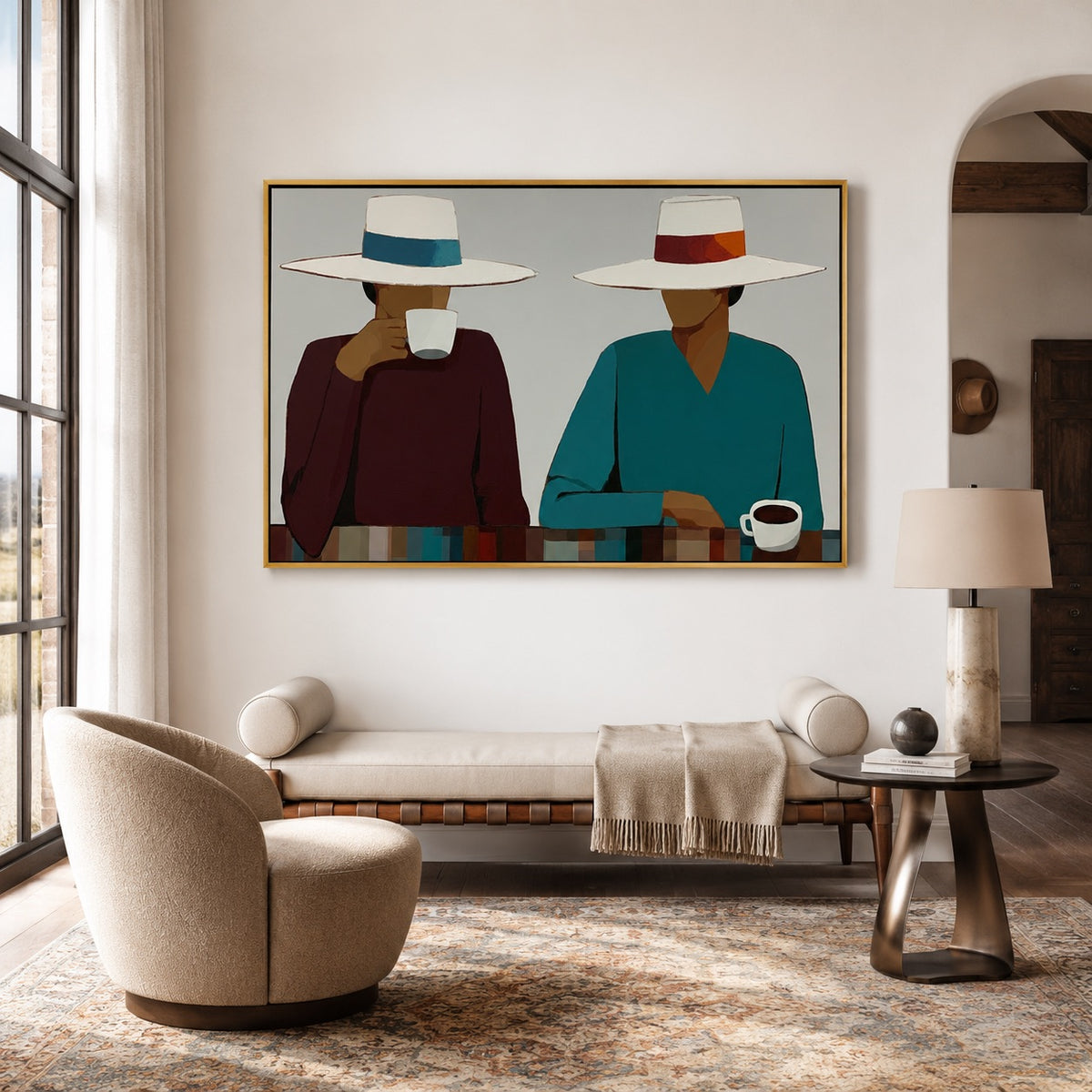 Morning Pair-Western Coffee Oil Painting