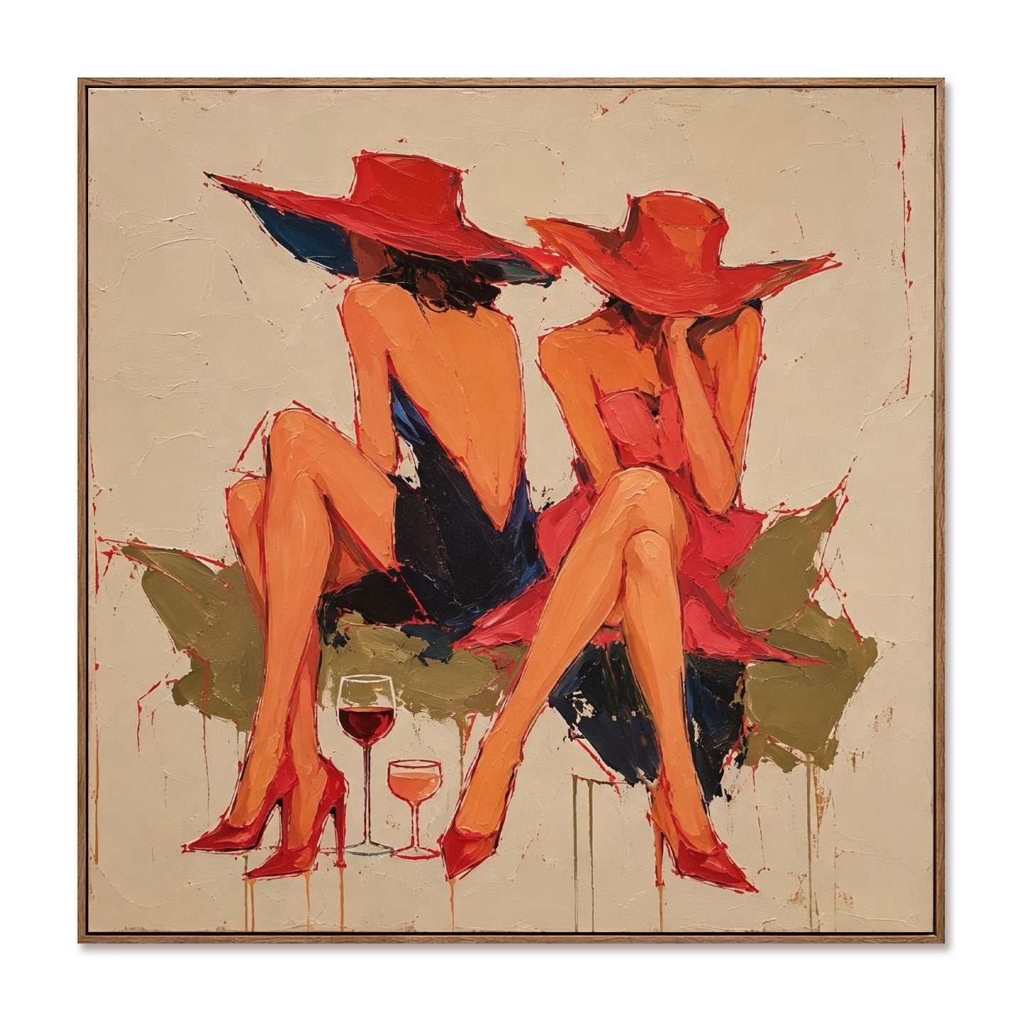 Scarlet Hour-Western Women Oil Painting