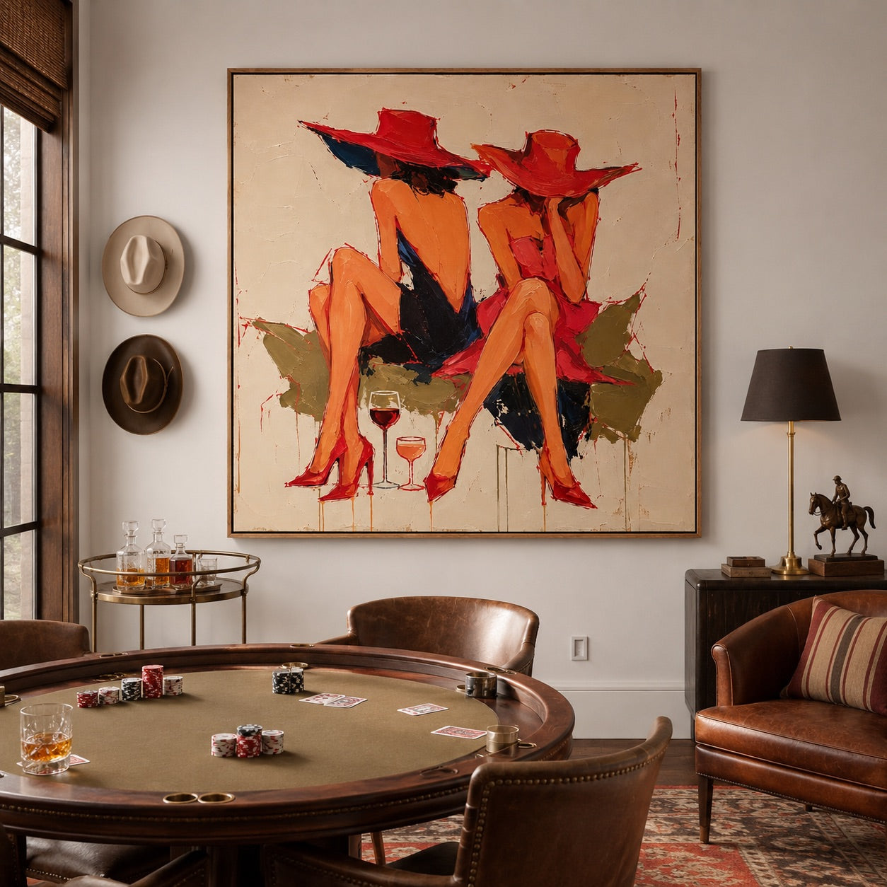Scarlet Hour-Western Women Oil Painting