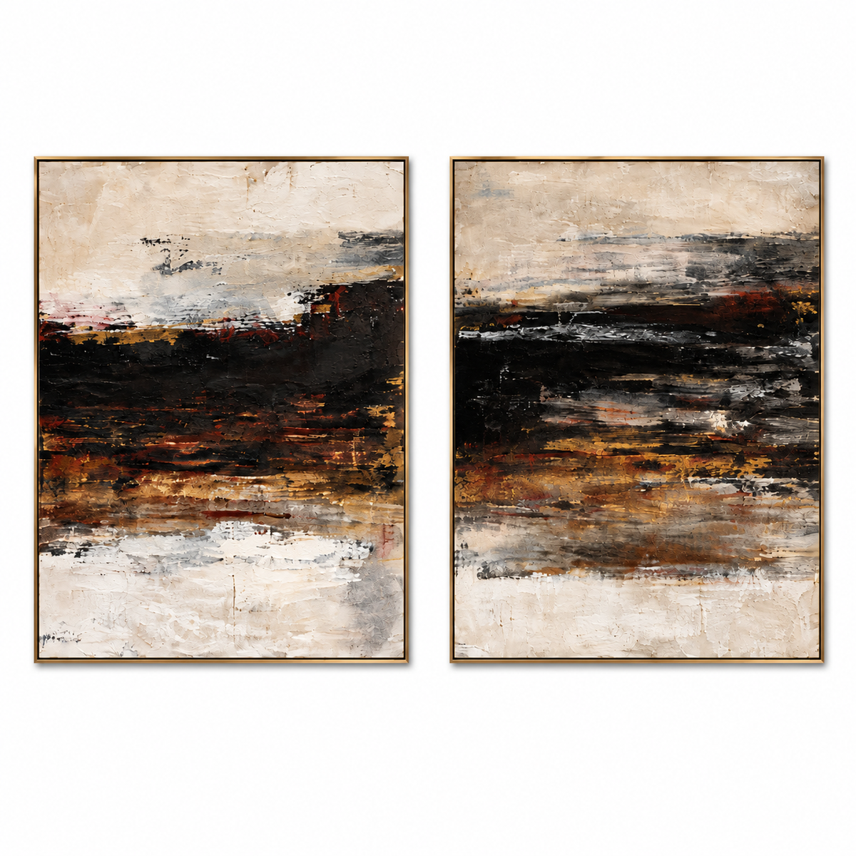 Silent Horizon-Diptych Abstract Oil Painting