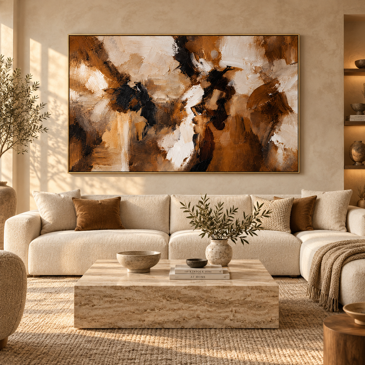 Amber Contrast-Modern Abstract Painting