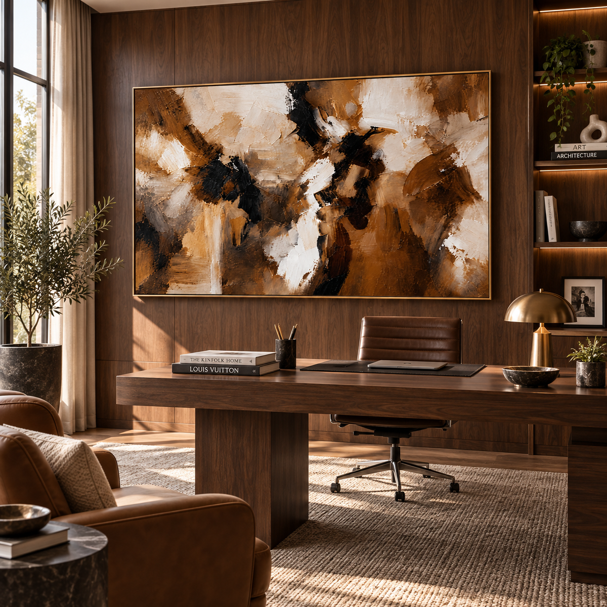 Amber Contrast-Modern Abstract Painting