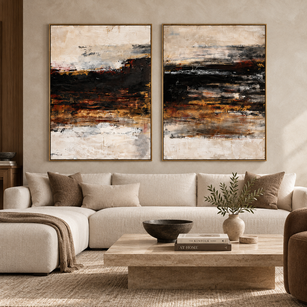 Silent Horizon-Diptych Abstract Oil Painting