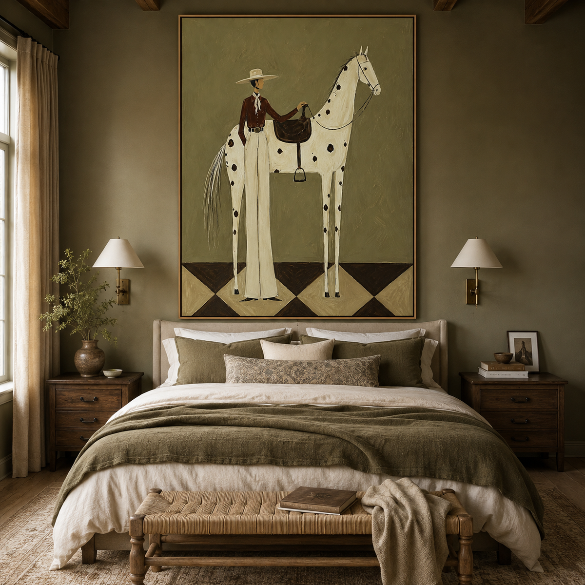 Olive Rider-Equestrian Painting
