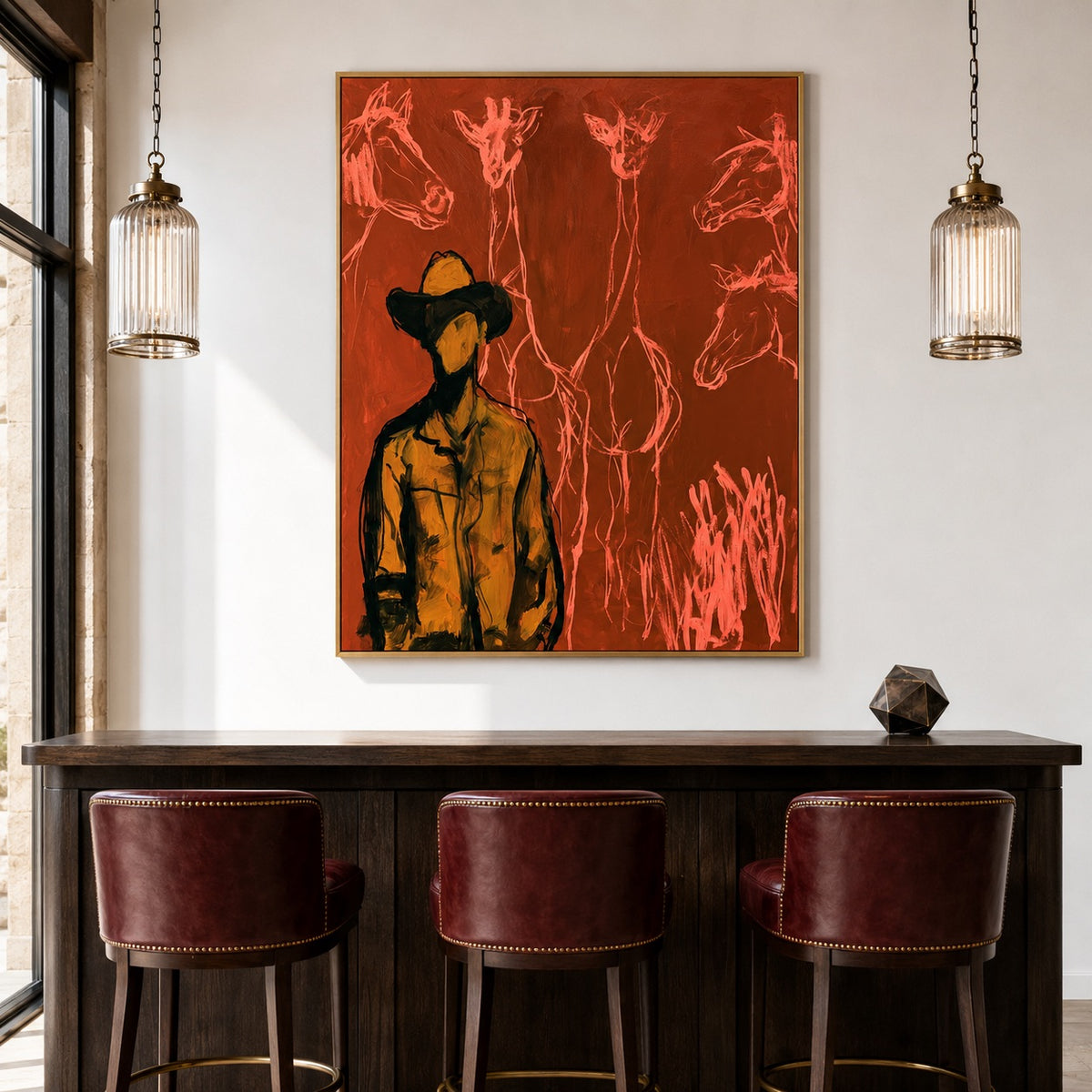 Wild Chorus-Cowboy Wildlife Oil Painting