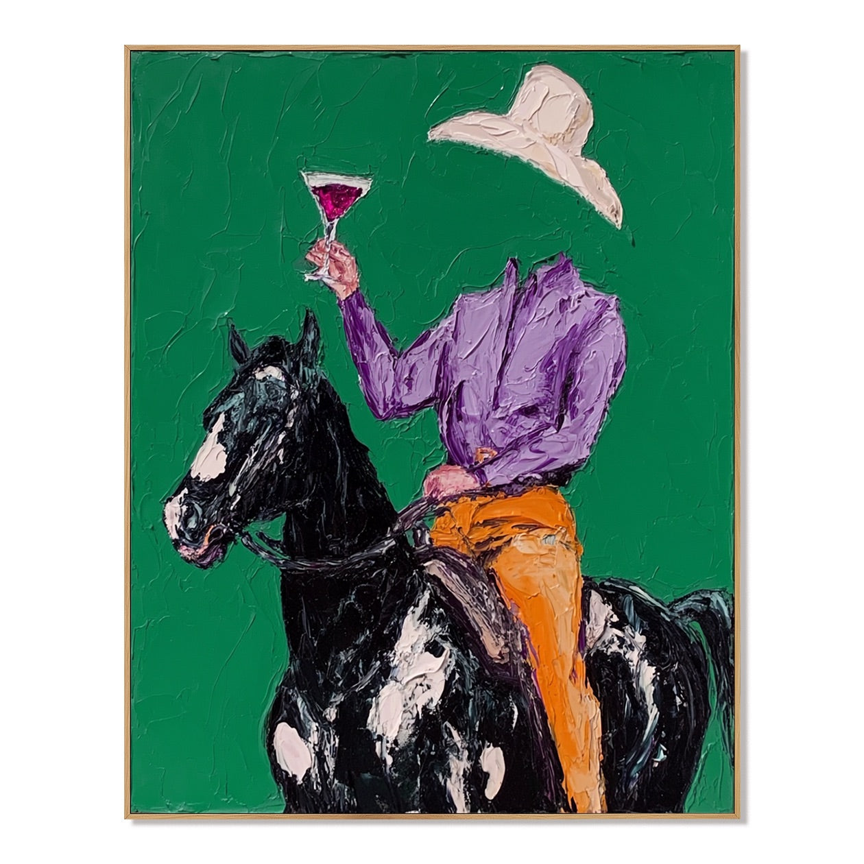 Emerald Toast-Cowboy Horse Oil Painting