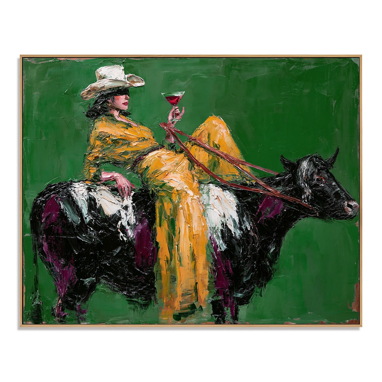 Emerald Ride-Cowgirl Horse Oil Painting