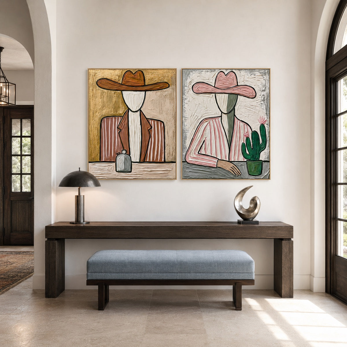 Desert Pair-Cowboy Portrait Painting Set