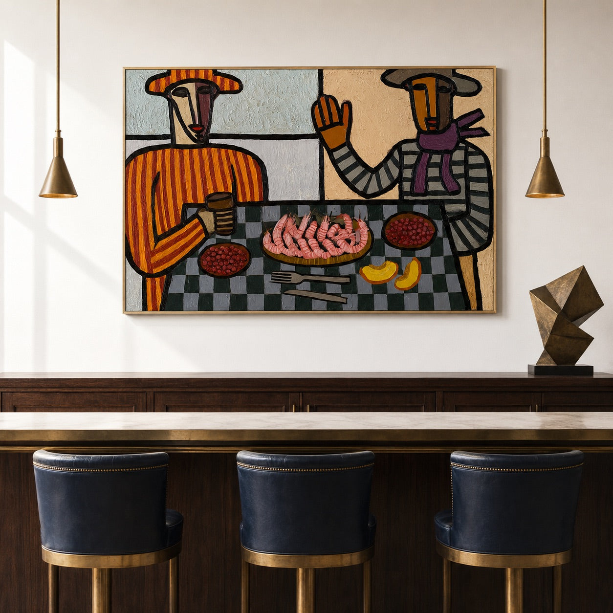 Desert Supper-Western Dinner Oil Painting