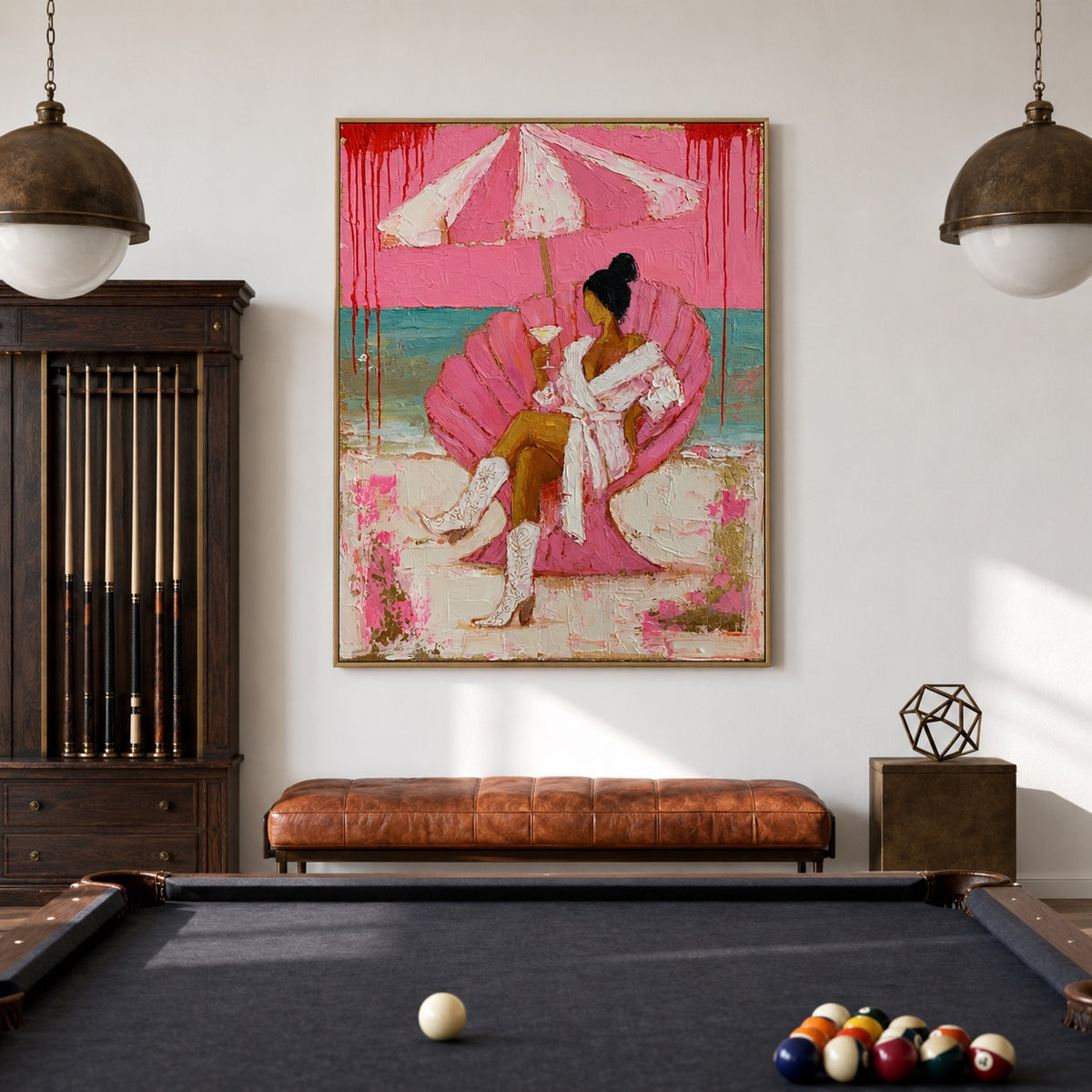 Pink Tide-Coastal Cowgirl Oil Painting