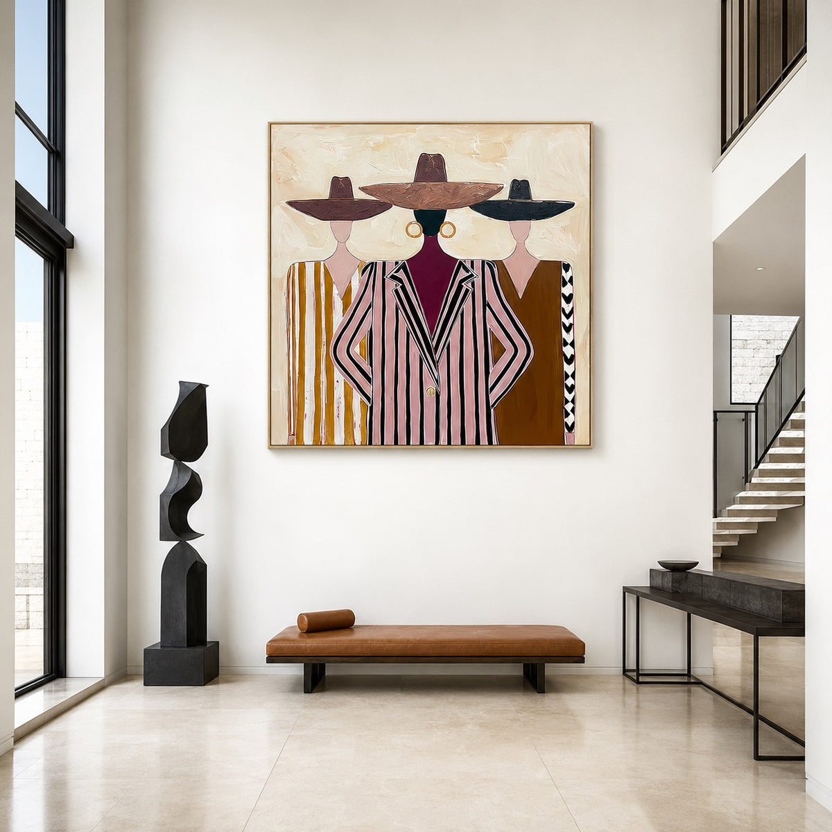 Prairie Trio-Western Women Oil Painting
