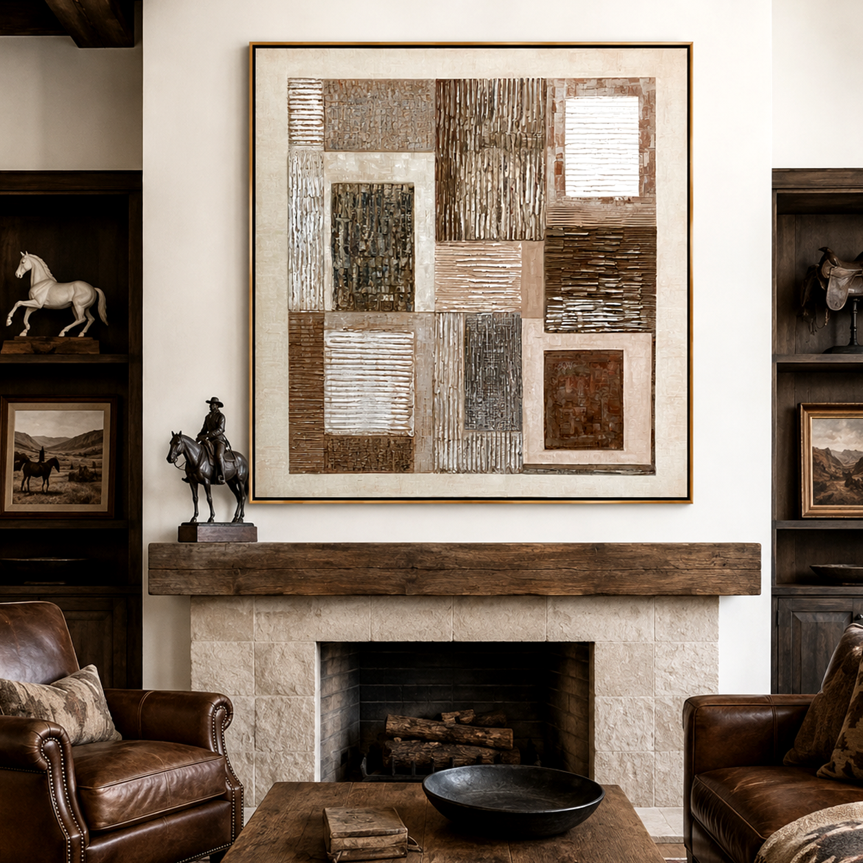 Layered Rhythm-Neutral Geometric Abstract Painting