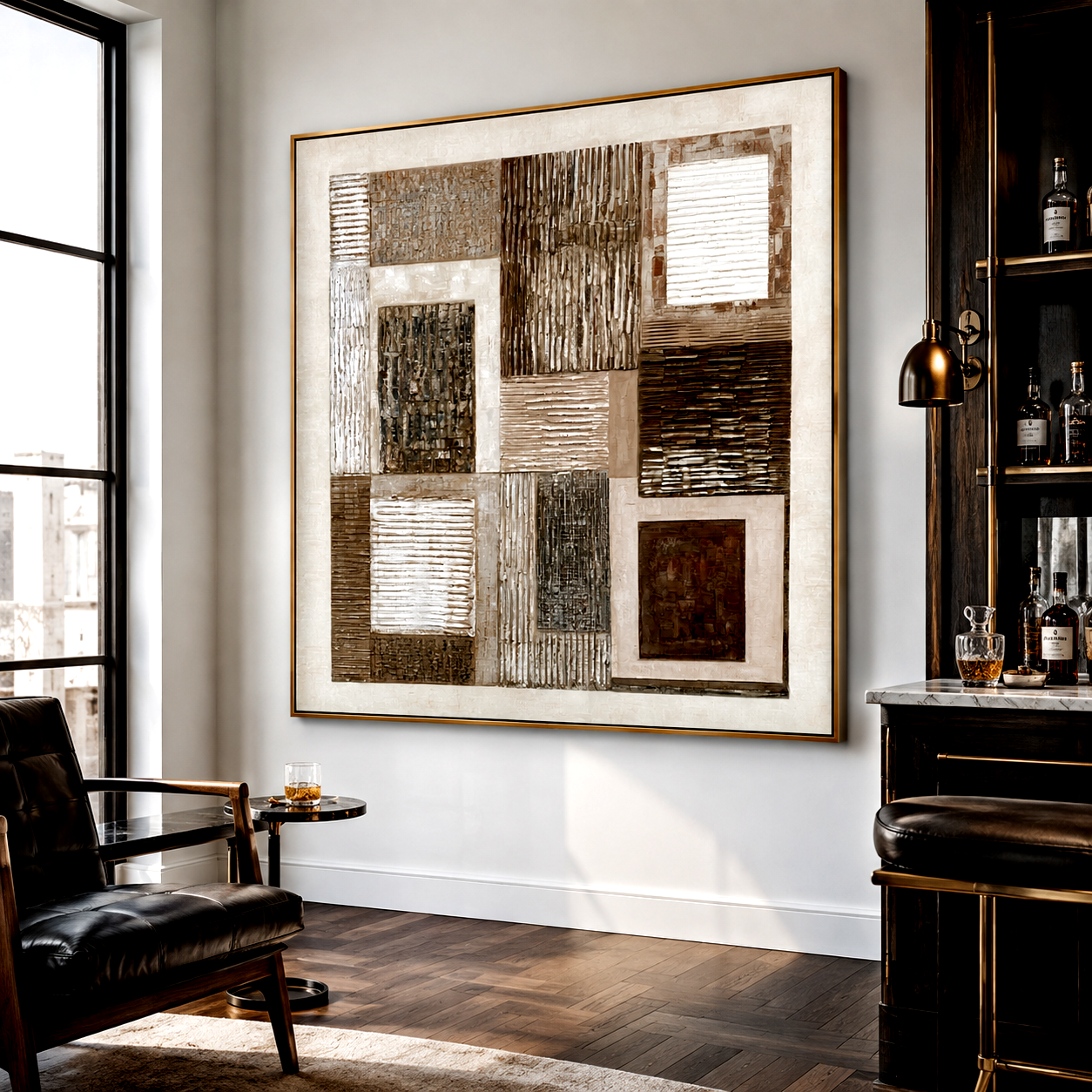 Layered Rhythm-Neutral Geometric Abstract Painting