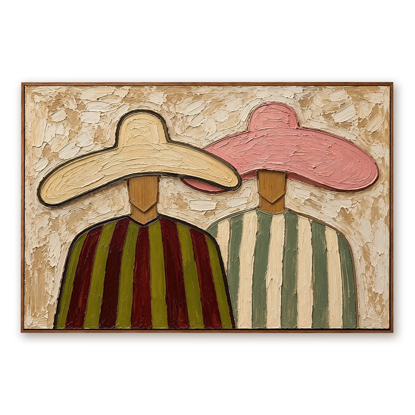 Rose & Sand-Western Couple Oil Painting