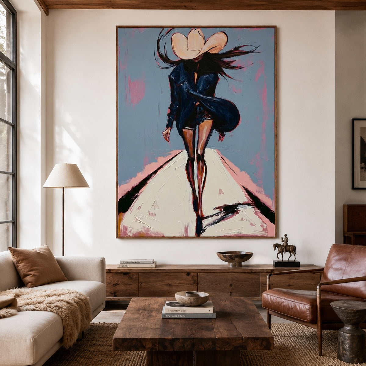 Runway Drift-Cowgirl Fashion Oil Painting