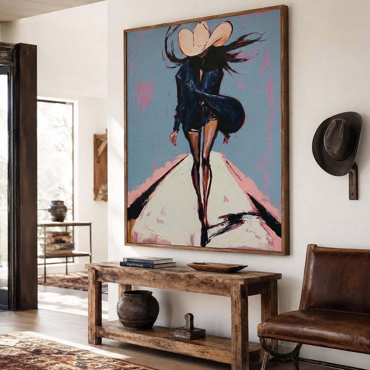 Runway Drift-Cowgirl Fashion Oil Painting
