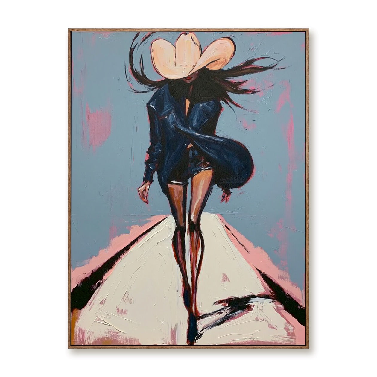 Runway Drift-Cowgirl Fashion Oil Painting