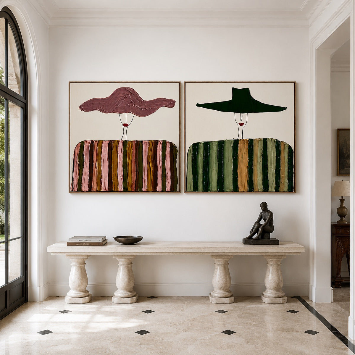 Twin Brims-Minimalist Cowgirl Painting Set