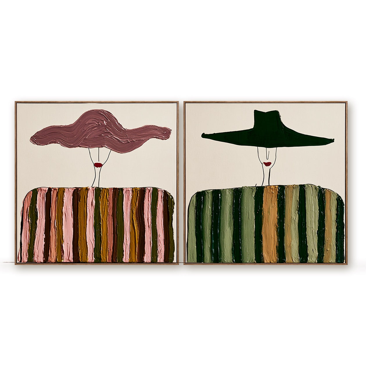 Twin Brims-Minimalist Cowgirl Painting Set