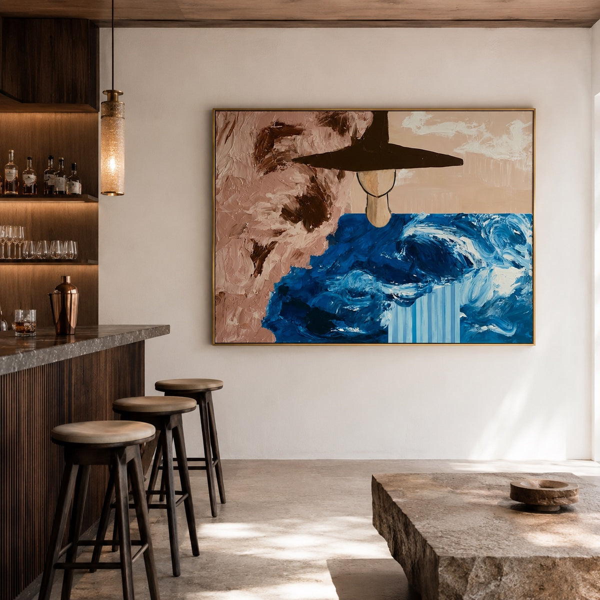 Blue Break-Coastal Cowboy Oil Painting