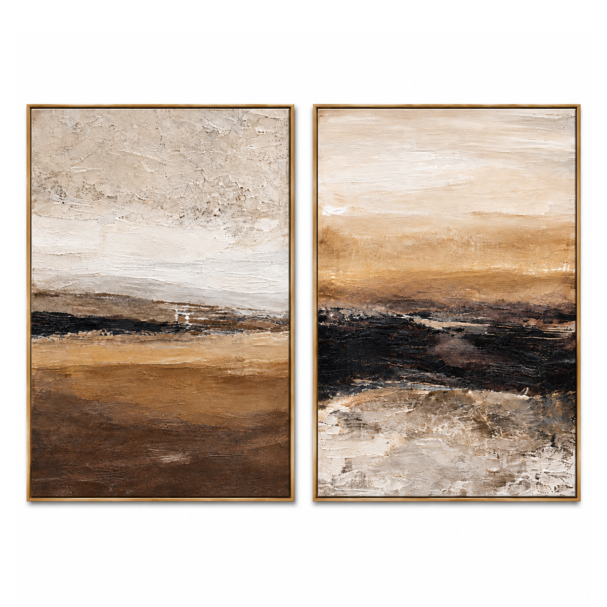 Earthbound Horizon-Diptych Abstract Landscape Painting