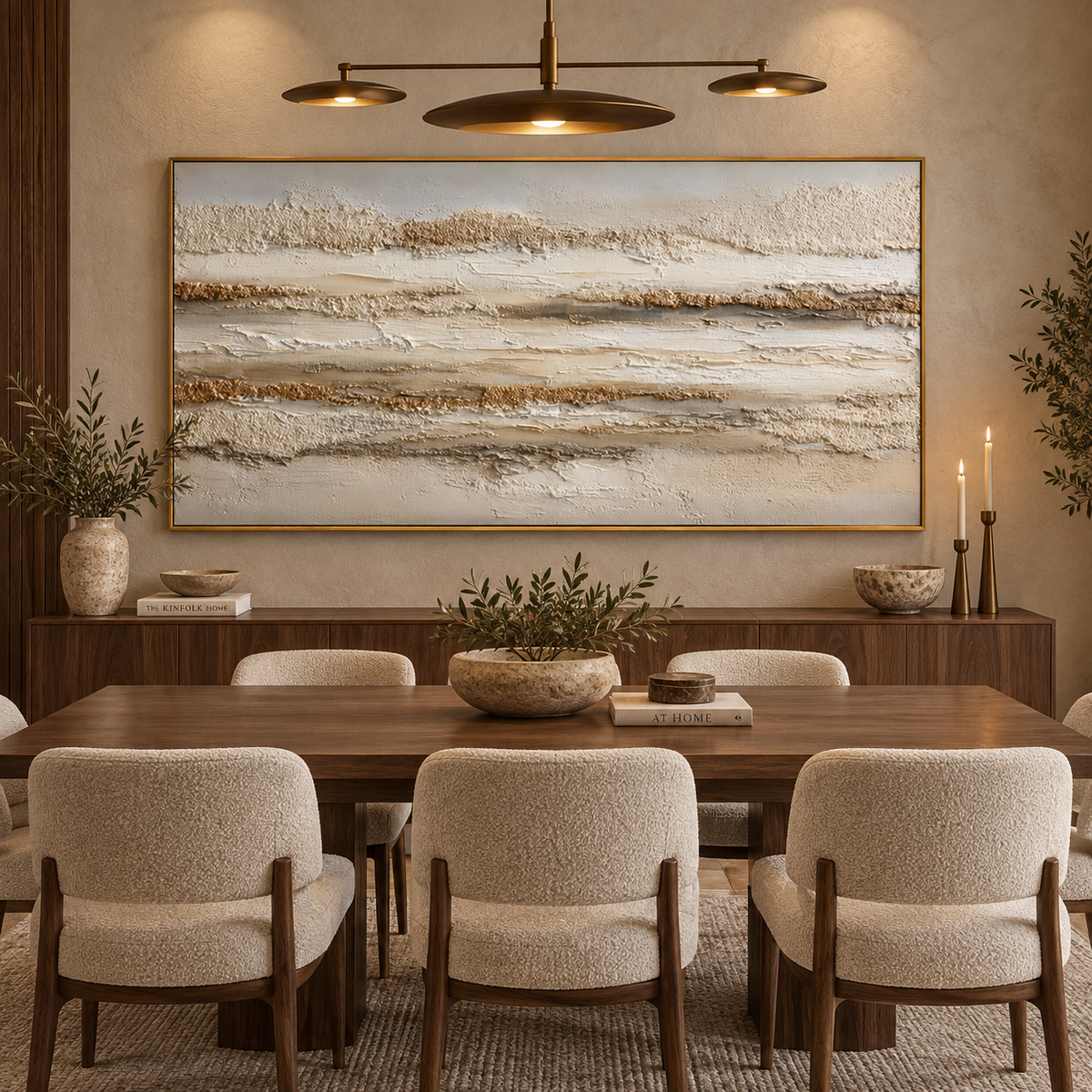 Ivory Strata-Neutral Textured Abstract Painting
