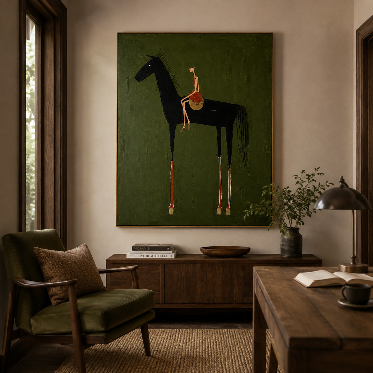 Midnight Rider-Contemporary Horse Painting
