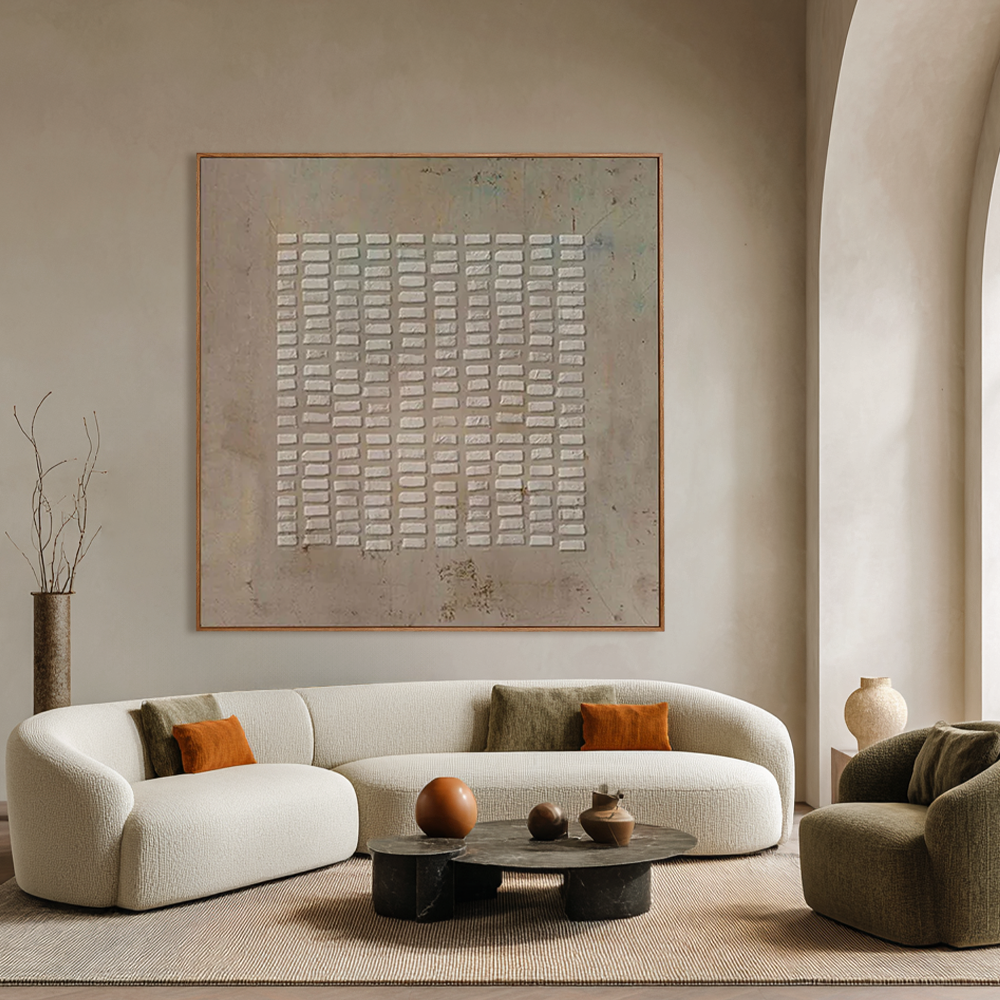 Stone Rhythm-Grid Abstract Painting