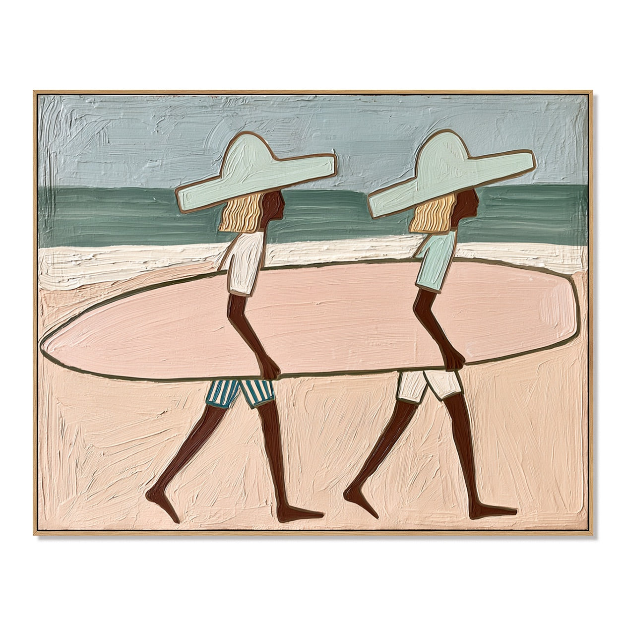 Shore Walk-Coastal Surf Oil Painting