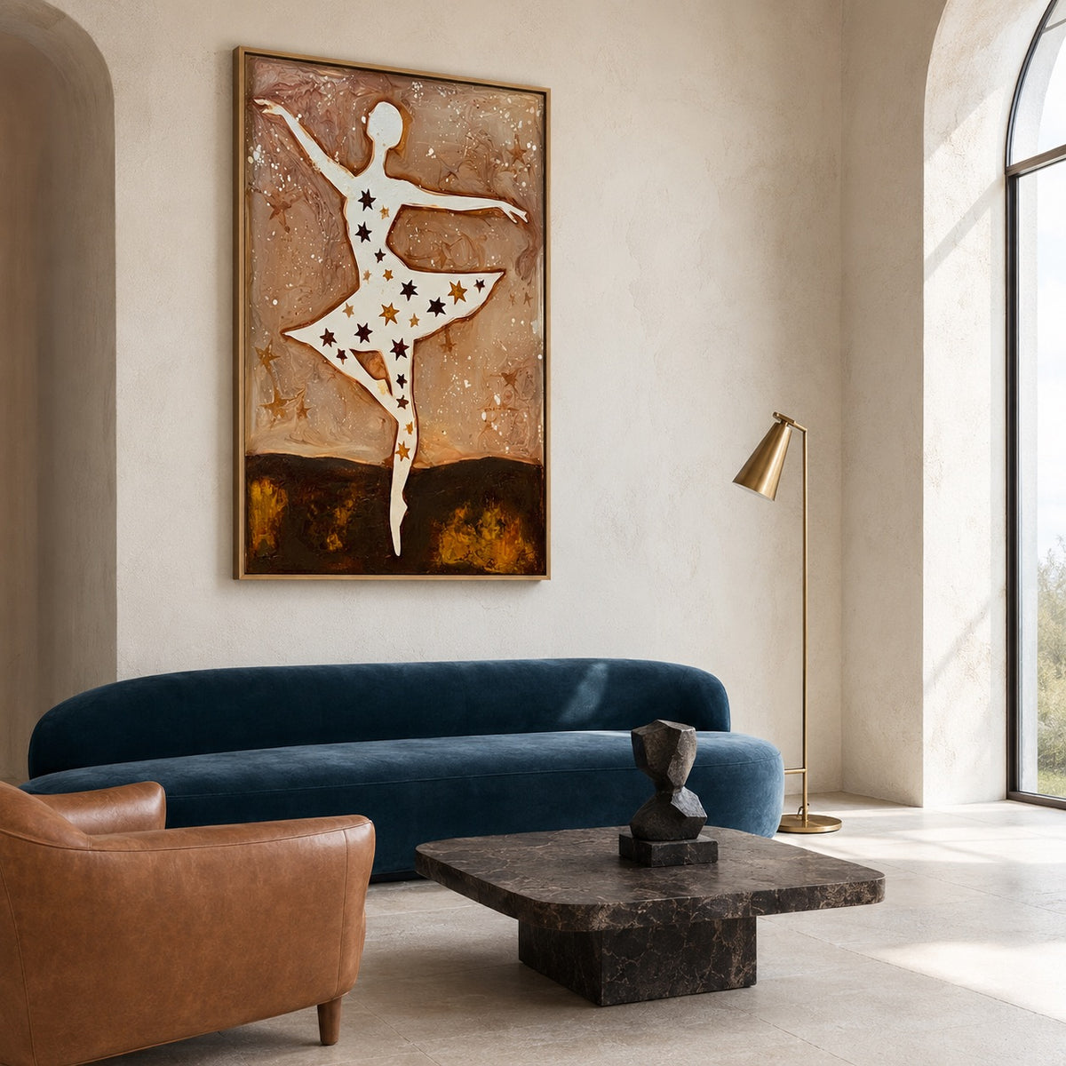 Starlit Grace-Ballerina Oil Painting