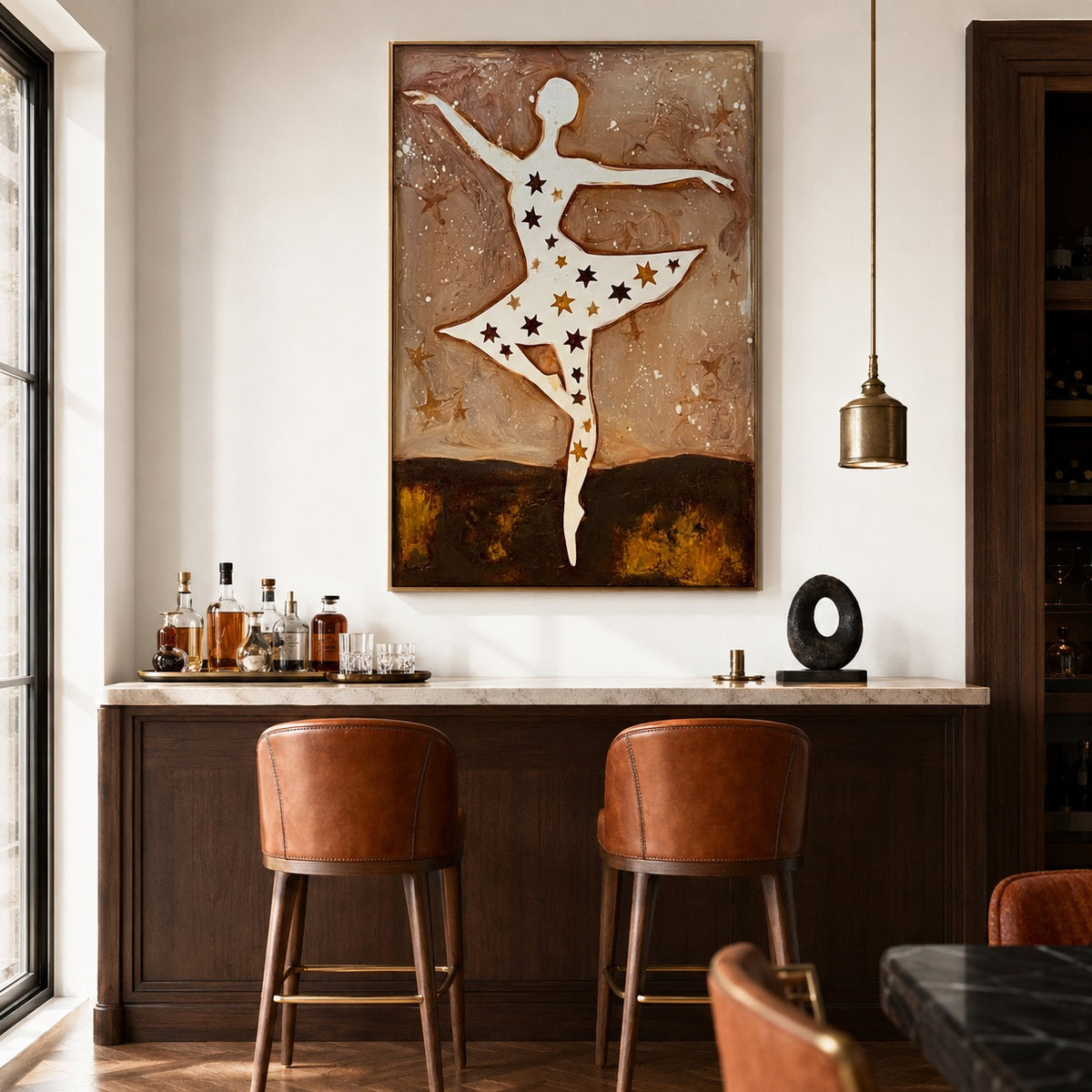 Starlit Grace-Ballerina Oil Painting