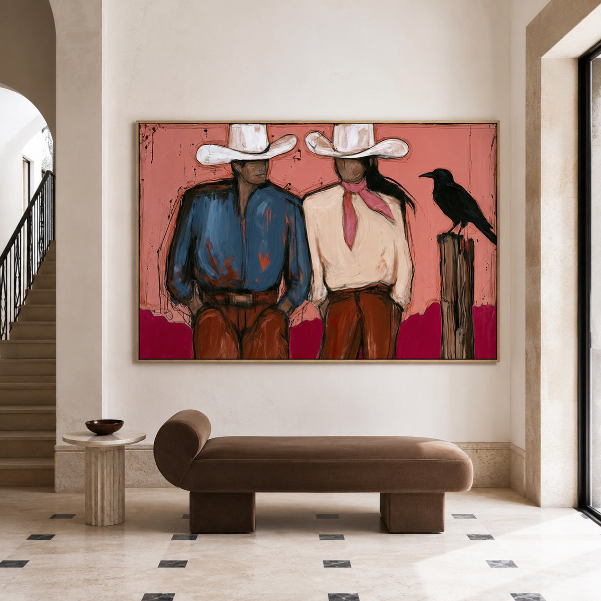 Coral Outpost-Western Duo Oil Painting
