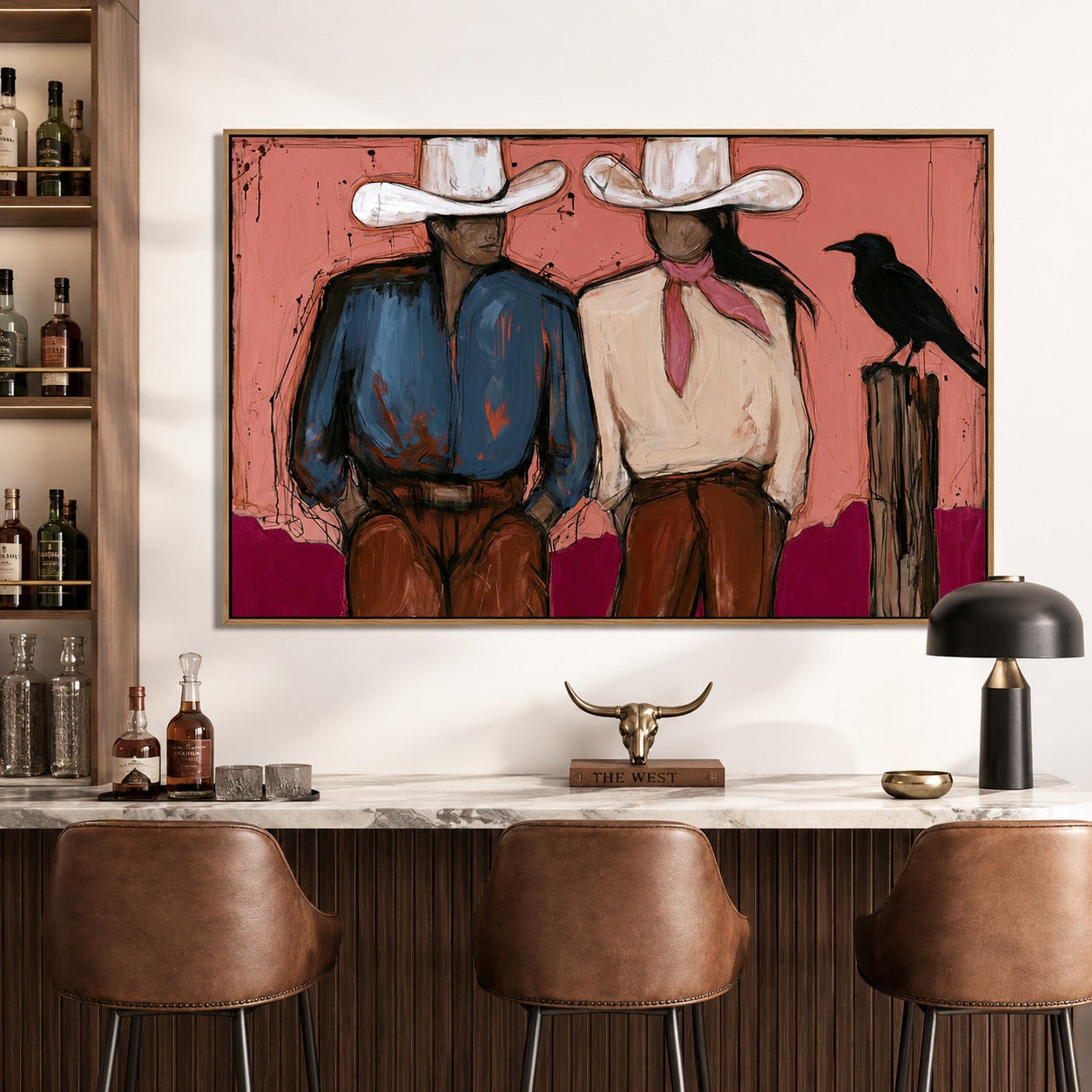 Coral Outpost-Western Duo Oil Painting