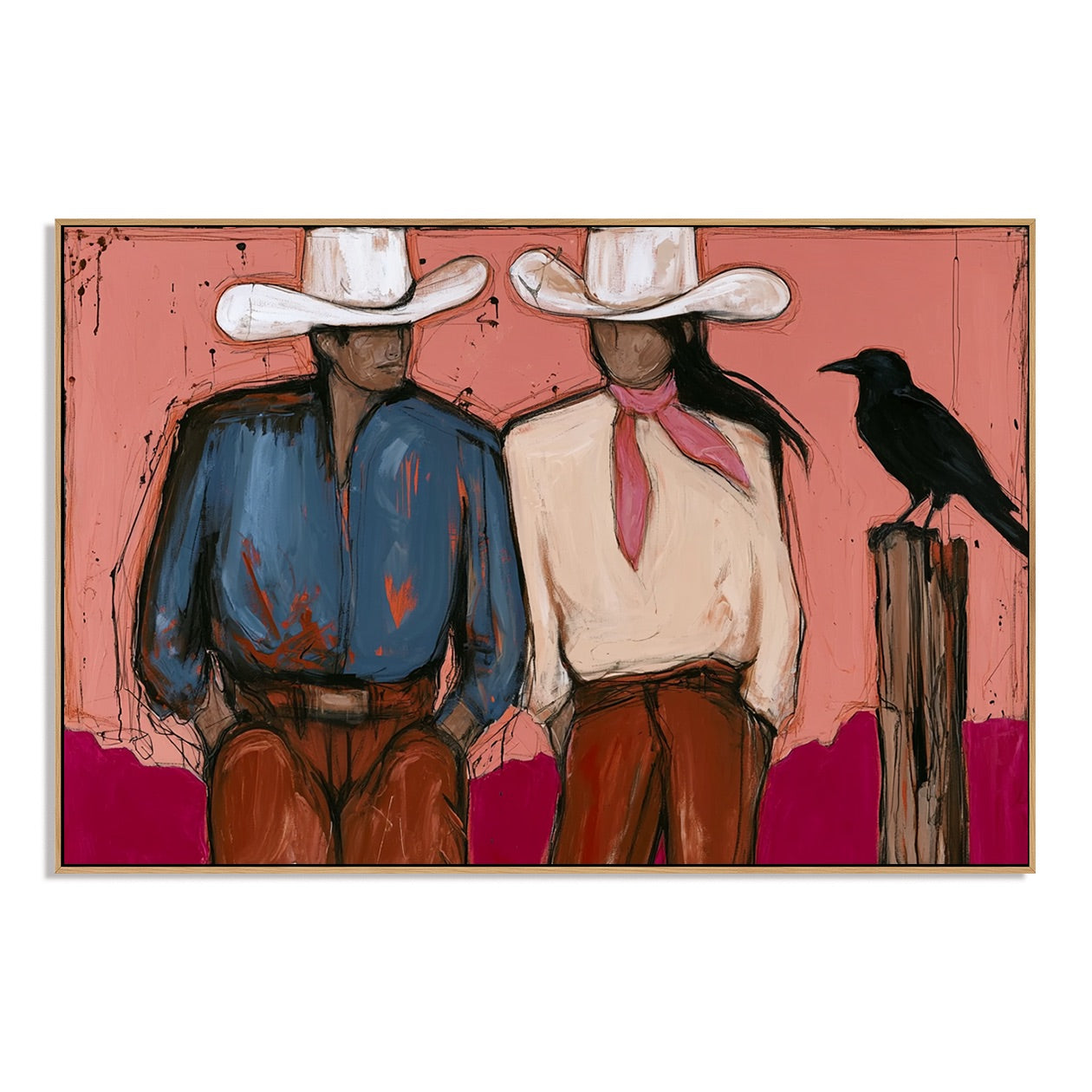 Coral Outpost-Western Duo Oil Painting