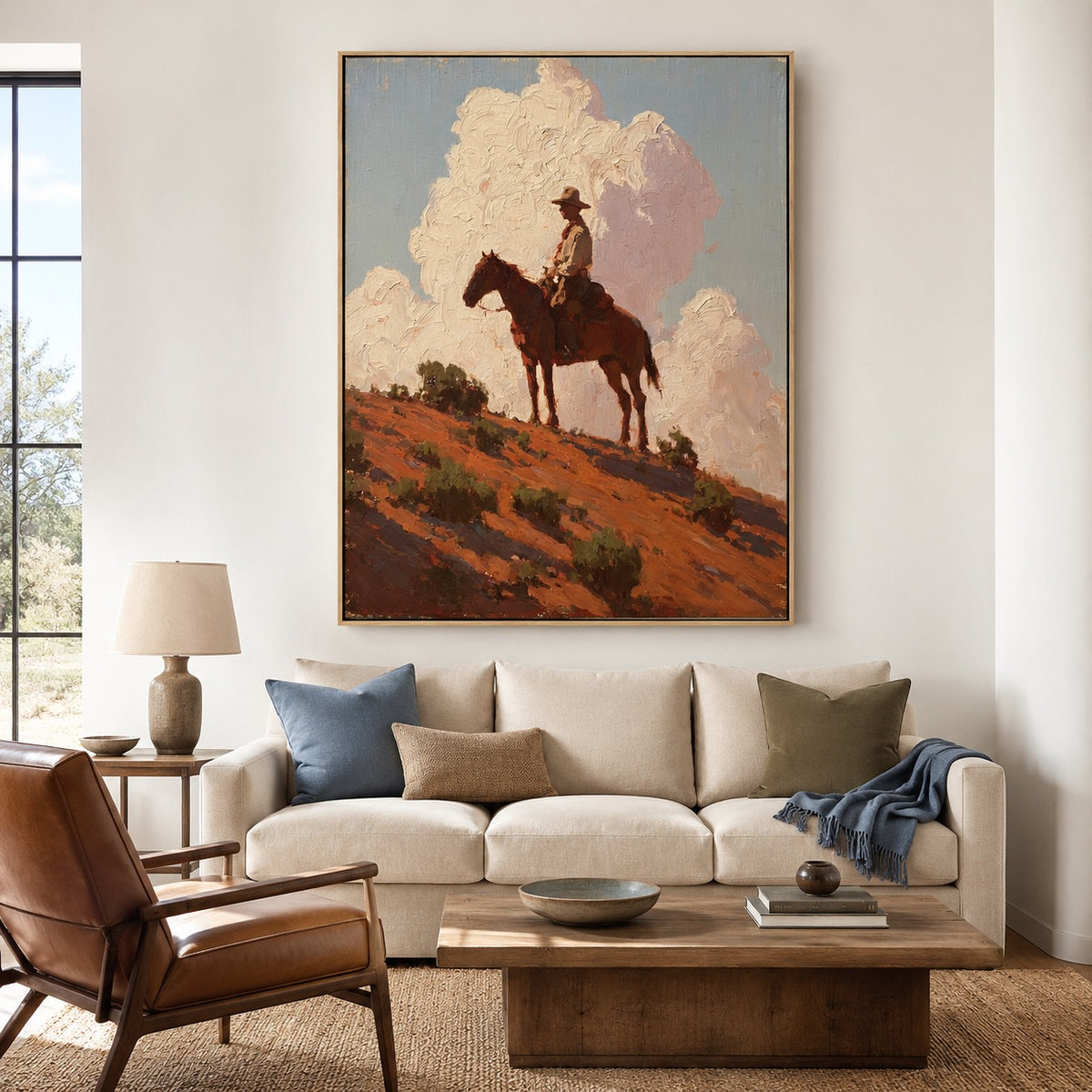 High Plains-Cowboy Landscape Oil Painting