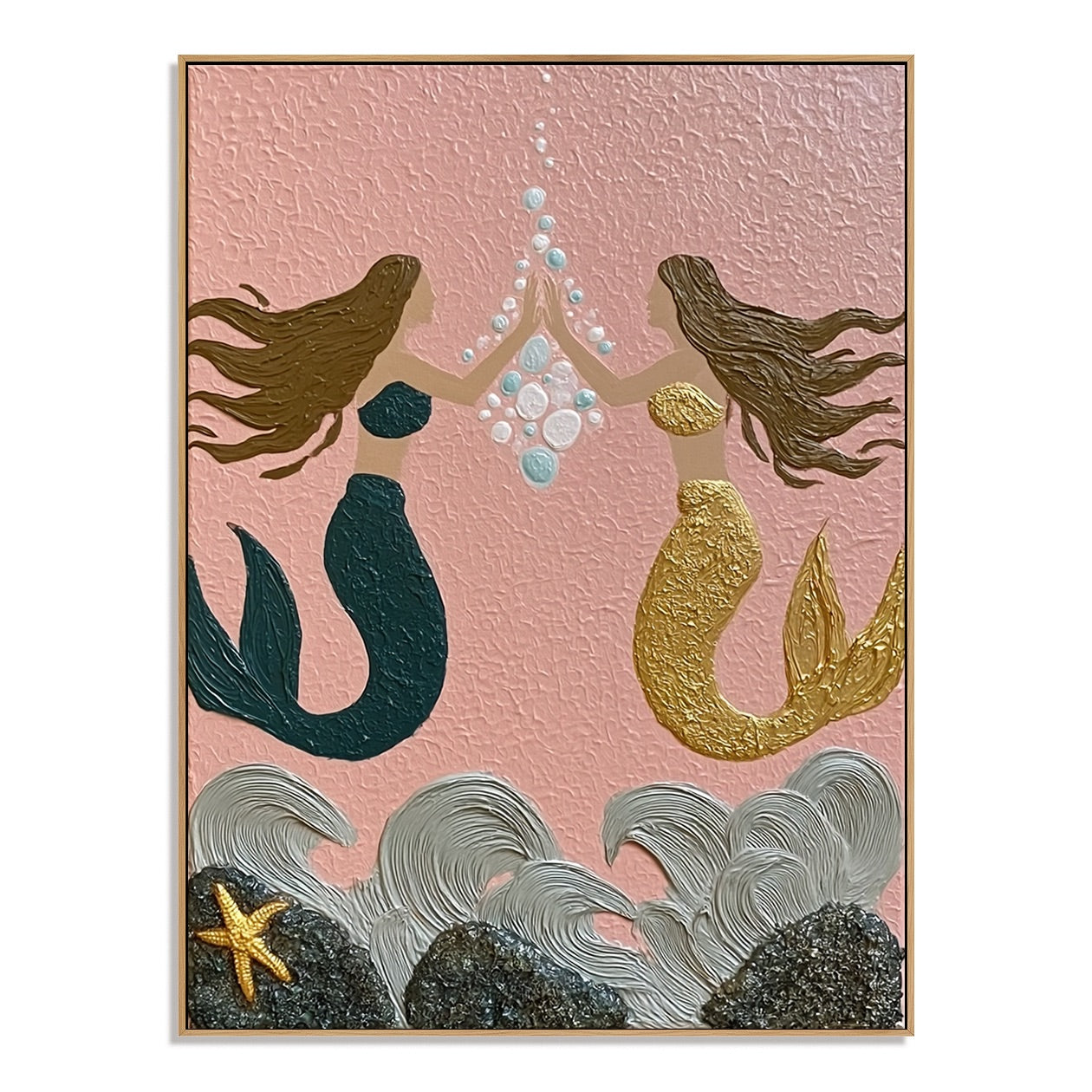 Pearl Sisters-Mermaid Friendship Oil Painting