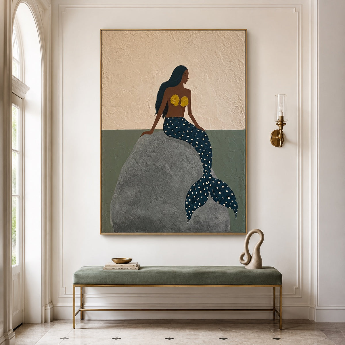 Shellsong-Seashell Mermaid Oil Painting