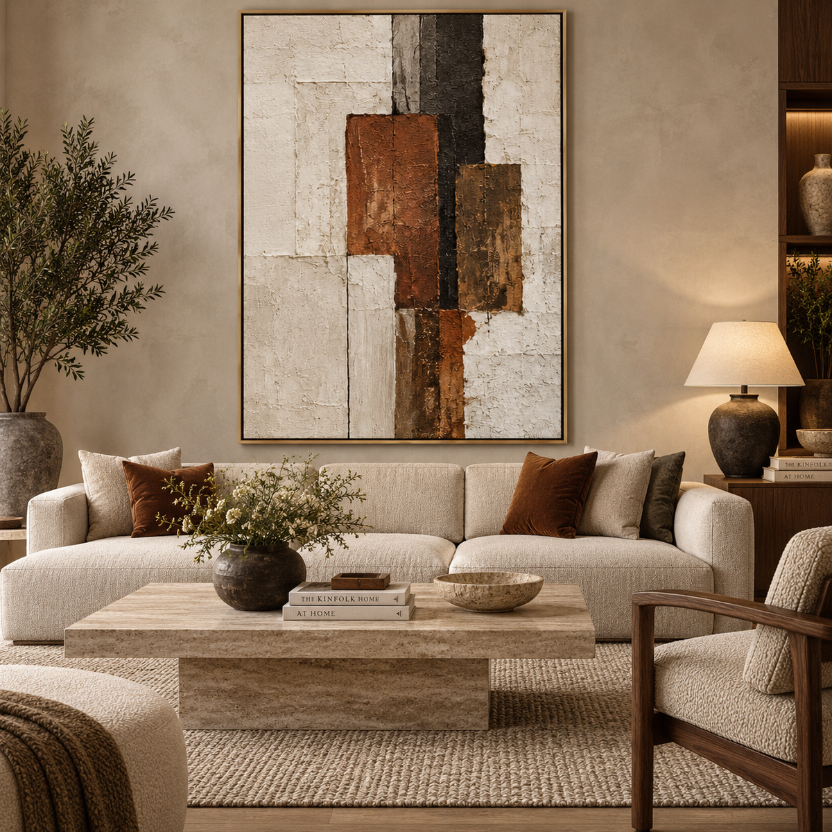 Rust Axis-Neutral Geometric Abstract Painting
