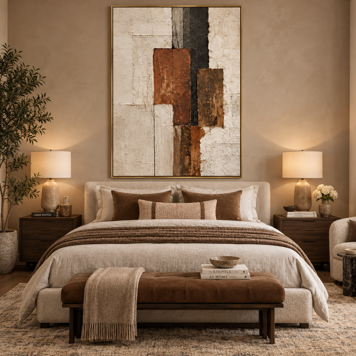 Rust Axis-Neutral Geometric Abstract Painting