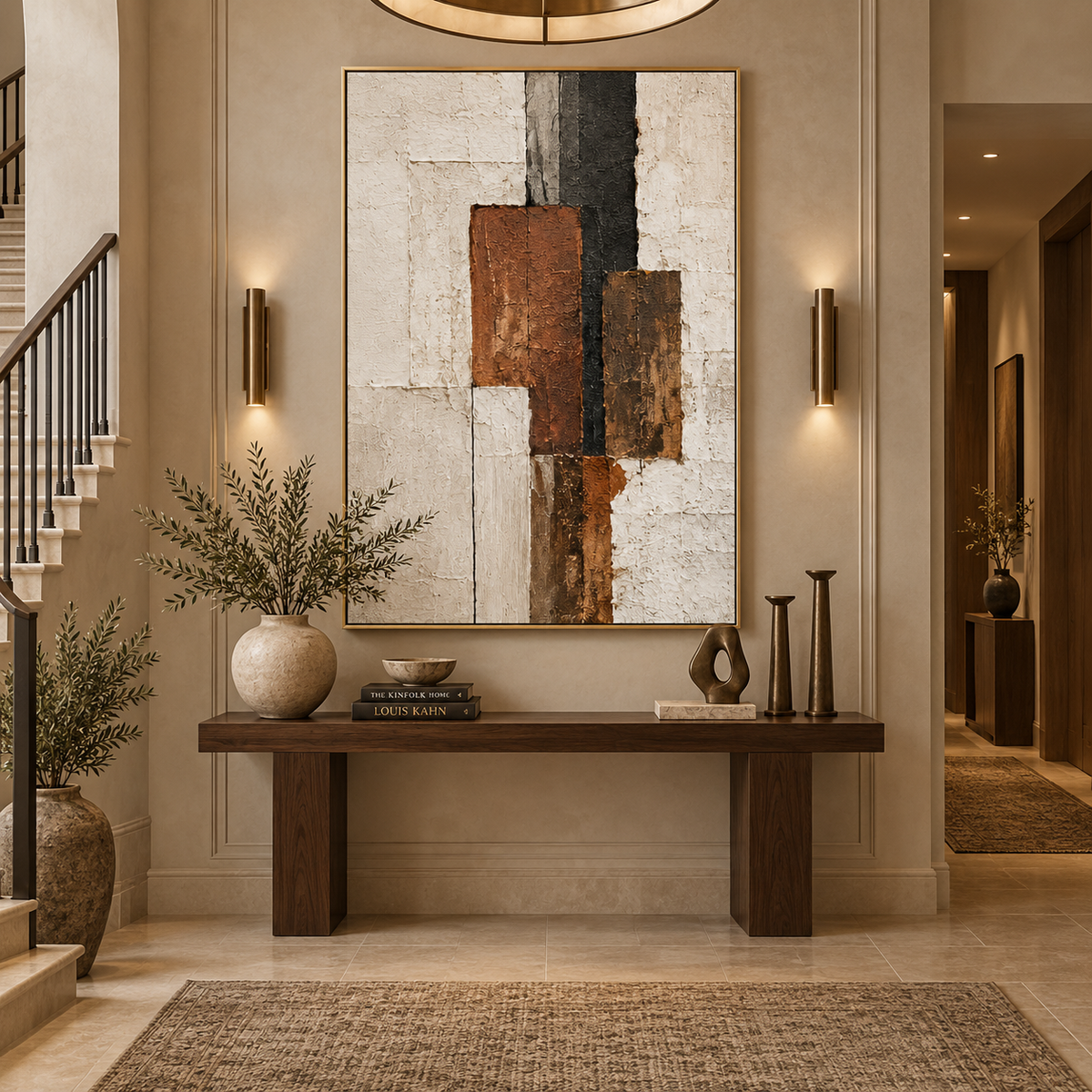 Rust Axis-Neutral Geometric Abstract Painting