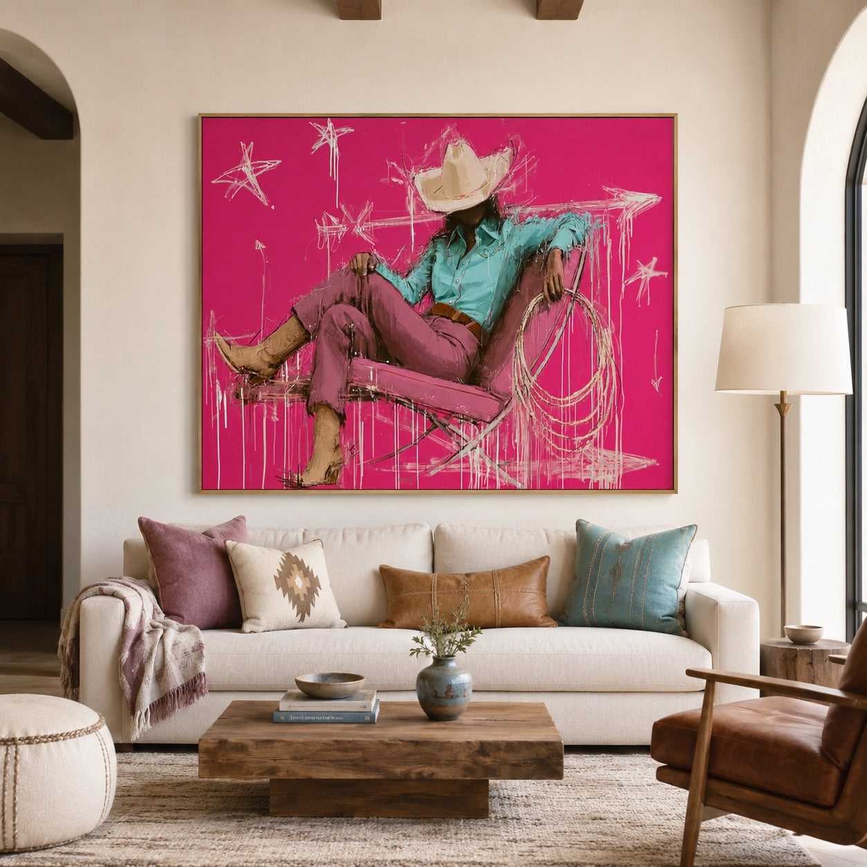 Pink Rodeo-Rodeo Cowgirl Oil Painting
