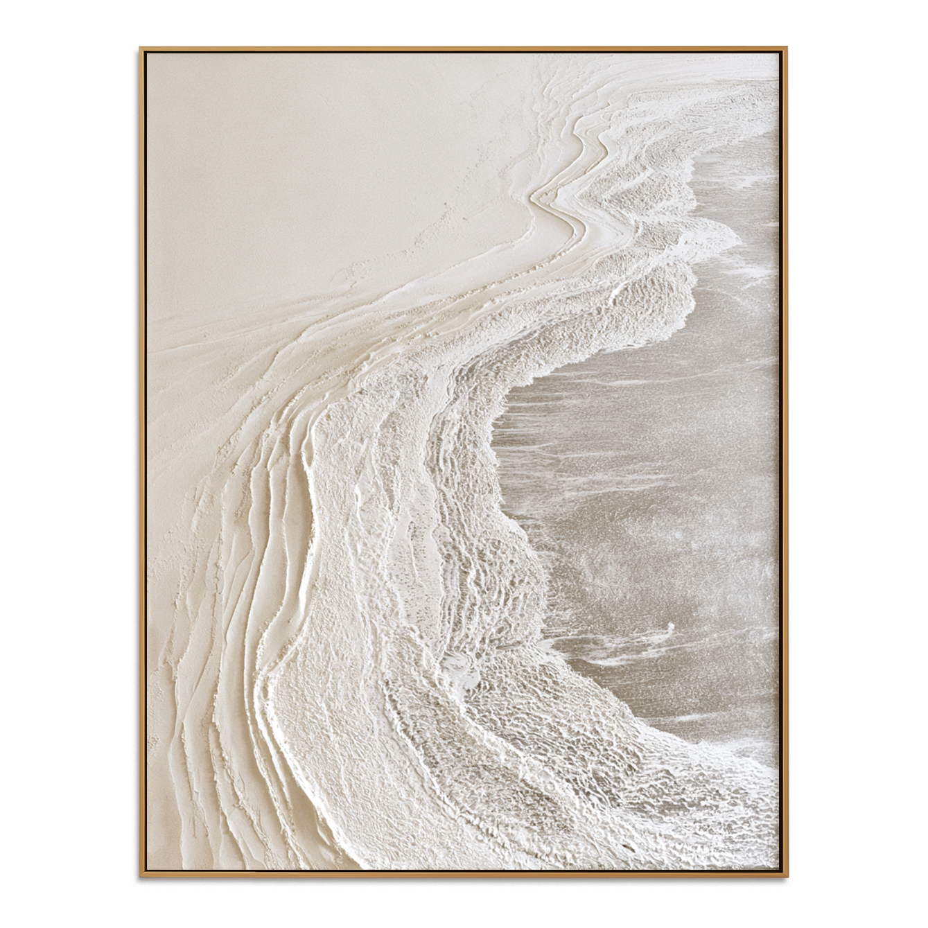 Ivory Shore-Neutral Textured Abstract Painting